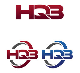 Vector Modern 3 Letters Initial logo Vector Swoosh Red Blue HQB