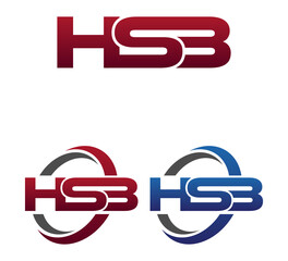 Vector Modern 3 Letters Initial logo Vector Swoosh Red Blue HSB