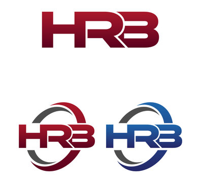 Vector Modern 3 Letters Initial logo Vector Swoosh Red Blue HRB