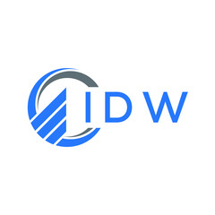 IDW Flat accounting logo design on white  background. IDW creative initials Growth graph letter logo concept. IDW business finance logo design.