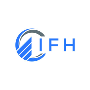 IFH Flat accounting logo design on white  background. IFH creative initials Growth graph letter logo concept. IFH business finance logo design.