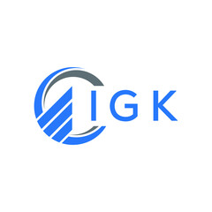 IGK Flat accounting logo design on white  background. IGK creative initials Growth graph letter logo concept. IGK business finance logo design.