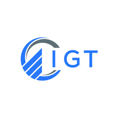 Fototapeta premium IGT Flat accounting logo design on white background. IGT creative initials Growth graph letter logo concept. IGT business finance logo design.