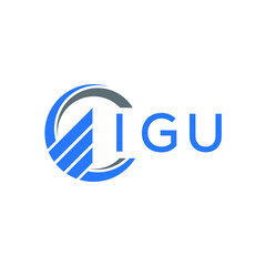 IGU Flat accounting logo design on white  background. IGU creative initials Growth graph letter logo concept. IGU business finance logo design.