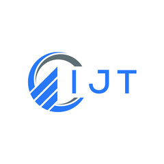 IJT Flat accounting logo design on white background. IJT creative initials Growth graph letter logo concept. IJT business finance logo design. 