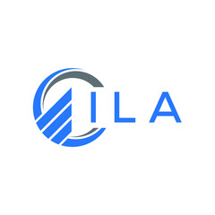 ILA Flat accounting logo design on white  background. ILA creative initials Growth graph letter logo concept. ILA business finance logo design.