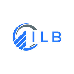 ILB Flat accounting logo design on white  background. ILB creative initials Growth graph letter logo concept. ILB business finance logo design.
