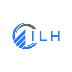 ILH Flat accounting logo design on white  background. ILH creative initials Growth graph letter logo concept. ILH business finance logo design.