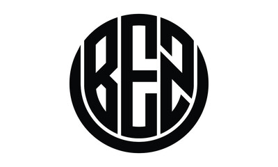 BEZ shield with round shape logo design vector template | monogram logo | abstract logo | wordmark logo | lettermark logo | business logo | brand logo | flat logo. - obrazy, fototapety, plakaty
