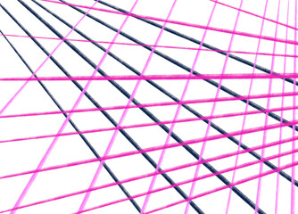 Neon pink futuristic line mesh perspective 3D style hand draw illustration