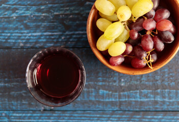 Grape that is the raw material of wine on the table