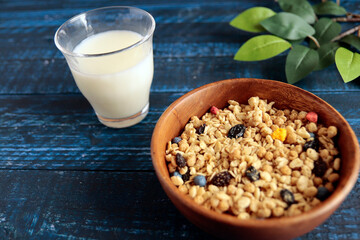 Breakfast cereal on the table