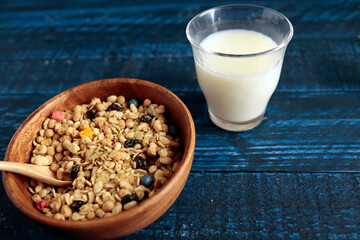 Breakfast cereal on the table