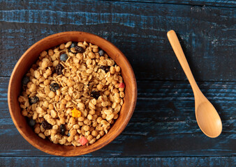 Breakfast cereal on the table