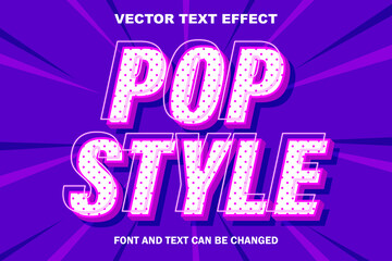 pop art style pink color blue background 3d editable text effect font style template background wallpaper banner poster flyer