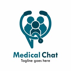 Medical chat or medical community logo template illustration