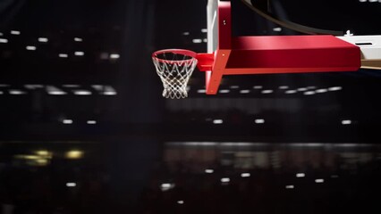 Basketball Arena with people crowds 3d render High quality 4k footage