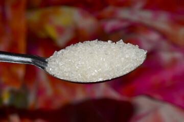 Heap of white Misri rock candy sweetener, Sweet white sugar, In India.