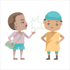 kids  listen cartoon vector