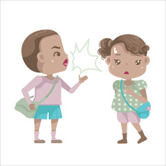 kids  listen cartoon vector