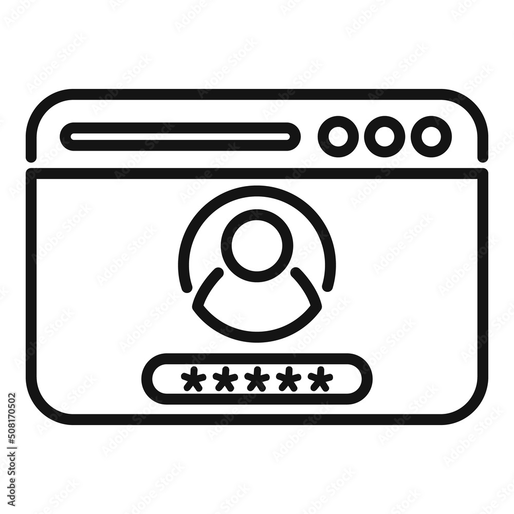 Poster page log password icon outline vector. web account