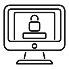 Password recovery icon outline vector. Page log