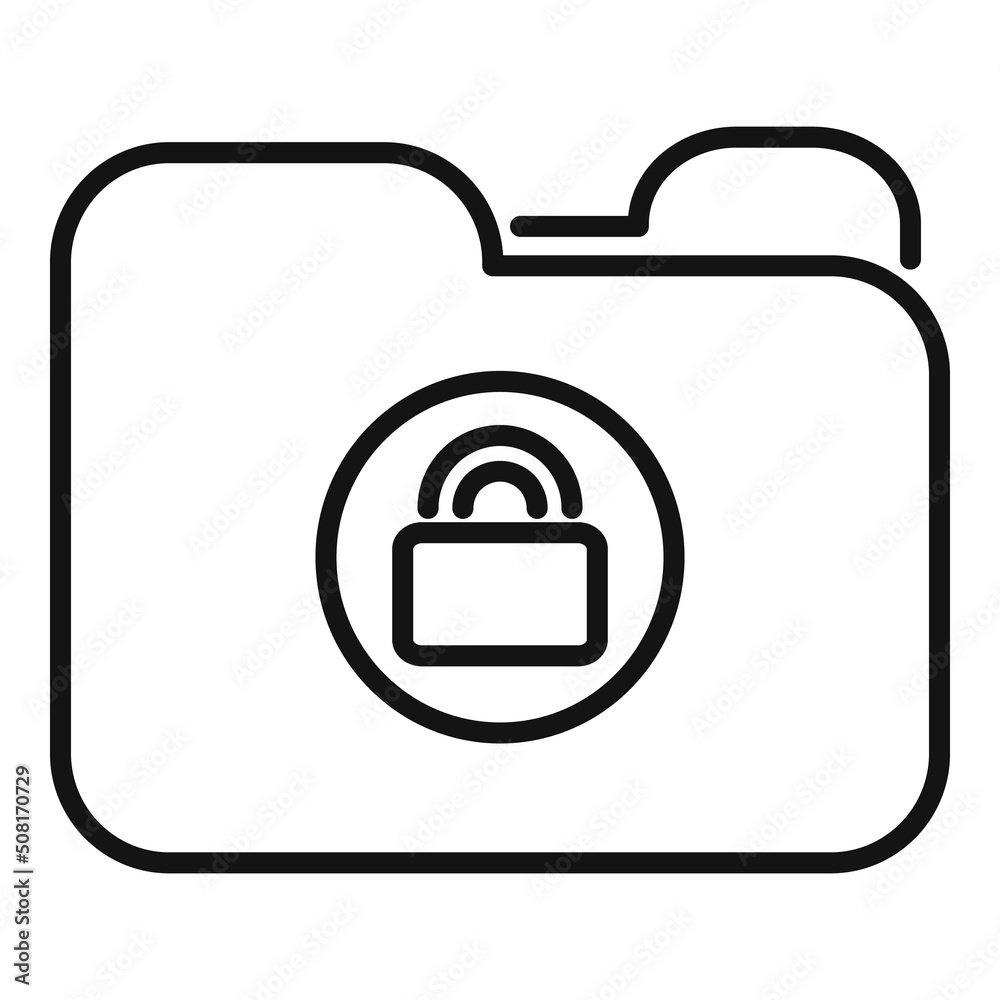 Poster lock password security icon outline vector. mobile design