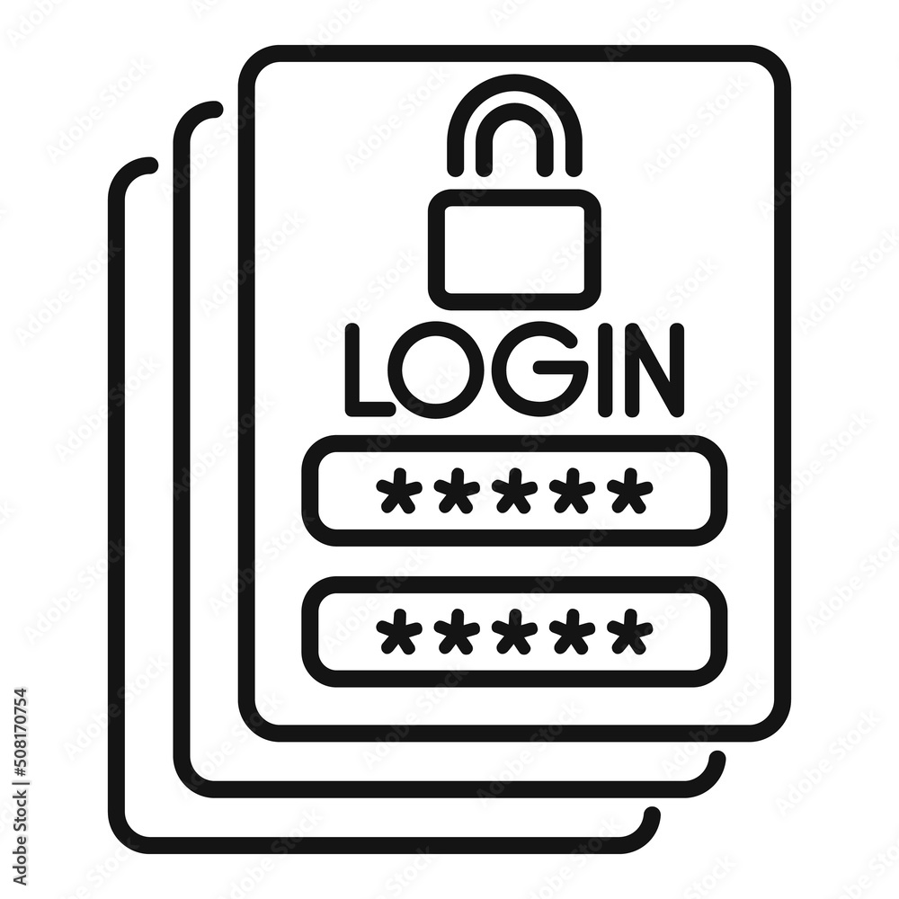 Poster login password icon outline vector. page log