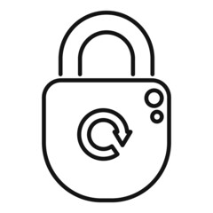 Padlock password recovery icon outline vector. Page log