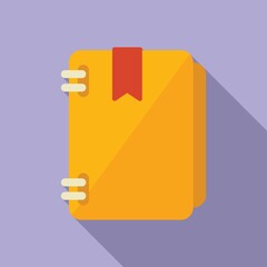 Dictionary tag icon flat vector. Book mark