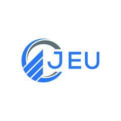 JEU Flat accounting logo design on white  background. JEU creative initials Growth graph letter logo concept. JEU business finance logo design.