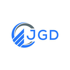 JGD Flat accounting logo design on white  background. JGD creative initials Growth graph letter logo concept. JGD business finance logo design.