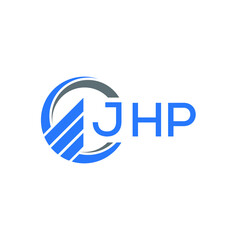 JHP Flat accounting logo design on white  background. JHP creative initials Growth graph letter logo concept. JHP business finance logo design.