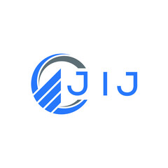 JII Flat accounting logo design on white background. JII creative initials Growth graph letter logo concept. JII business finance logo design. 