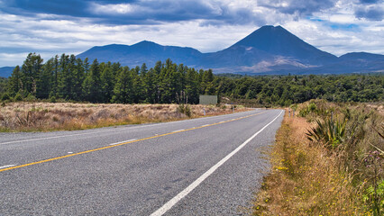 Mount Ngauruhoe from the Desert Road in Tongariro National Park