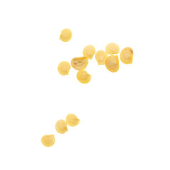 Paprika seeds isolated on white background.