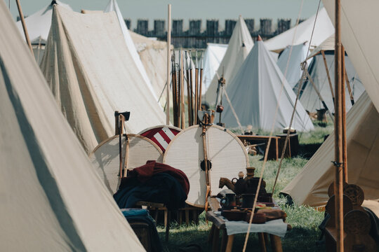 Tents and life of medieval people