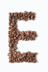 Coffee beans are light brown in isolated.