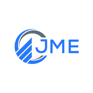 JME Flat accounting logo design on white  background. JME creative initials Growth graph letter logo concept. JME business finance logo design.