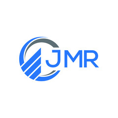 JMR Flat accounting logo design on white  background. JMR creative initials Growth graph letter logo concept. JMR business finance logo design.