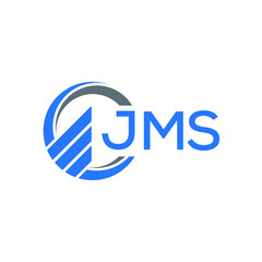 JMS Flat accounting logo design on white  background. JMS creative initials Growth graph letter logo concept. JMS business finance logo design.