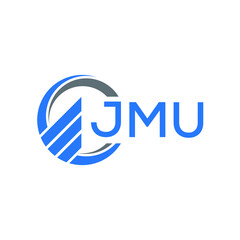 JMU Flat accounting logo design on white  background. JMU creative initials Growth graph letter logo concept. JMU business finance logo design.
