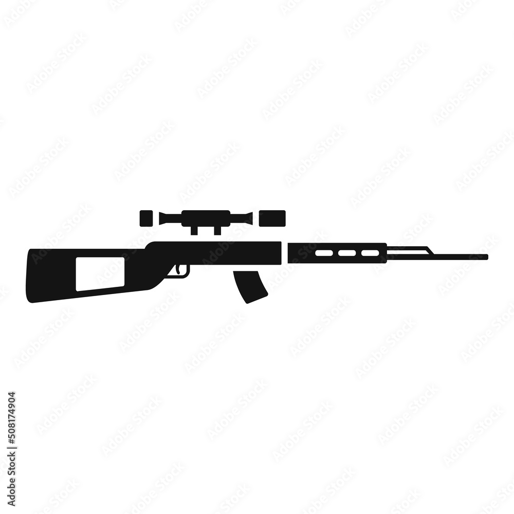 Poster sniper bullet icon simple vector. rifle gun