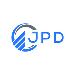 JPD Flat accounting logo design on white  background. JPD creative initials Growth graph letter logo concept. JPD business finance logo design.