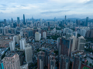 Fototapeta na wymiar Aerial view of downtown landscape in shenzhen, China