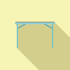 Office table icon flat vector. Wood furniture