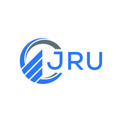 JRU Flat accounting logo design on white  background. JRU creative initials Growth graph letter logo concept. JRU business finance logo design.