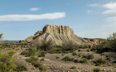 Fototapeta na wymiar Landscape of Tabernas Desert in Almeria, Spain