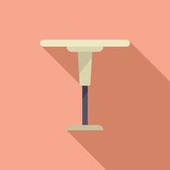 Plastic table icon flat vector. Wood furniture