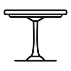 Round table icon outline vector. Wood furniture